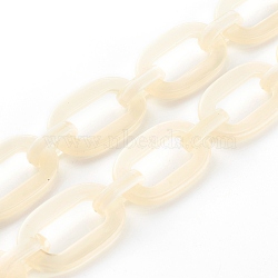 Handmade Acrylic Cable Chains, Wheat, 36.5x21x3.5mm, about 39.37 inch(1m)/strand(AJEW-JB00956-02)