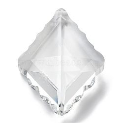 Transparent Glass Pendants, Faceted, Rhombus, for Chandelier Crystal Hanging Pendants, Clear, 73x52x23mm, Hole: 1.8mm(GLAA-R223-05C)