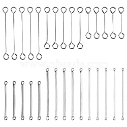 120Pcs 6 Styles 304 Stainless Steel Connector Charms, Stick Shape, Stainless Steel Color, 15~40x2~3x0.5~1.5mm, Hole: 1~1.8mm, 20pcs/style(STAS-FH0001-90)