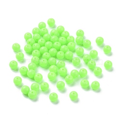 Fluorescent Acrylic Beads, Round, Green Yellow, 6mm, Hole: 1.5mm, about 3850pcs/500g(MACR-R517-6mm-02)