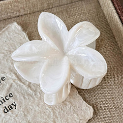 Elegant Flower Acrylic Claw Hair Clips for Women, White, 70x40mm(ZB1527-1)