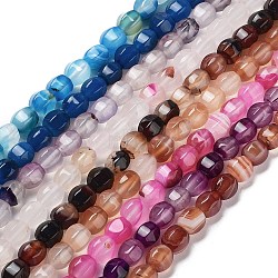 Natural Agate Beads Strands, Dyed & Heated, Fig Shaped, Mixed Color, 9x8x8mm, Hole: 1.2mm, about 38pcs/strand, 13.66~13.98''(34.7~35.5cm)(G-G172-02)