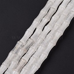 Natural White Jade Beads Strands, Bamboo Stick, 12.5x5.5mm, Hole: 1mm, about 31pcs/strand, 15.75 inch(40cm)(G-G990-D07)