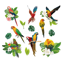 PVC Wall Stickers, Wall Decoration, Parrot Pattern, 980x290mm(DIY-WH0228-602)