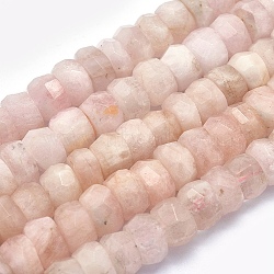 Natural Morganite Beads Strands, Rondelle, Faceted, 9.5~10x4~6mm, Hole: 1mm, about 72pcs/strand, 15.7 inch(40cm)(G-O170-65B)