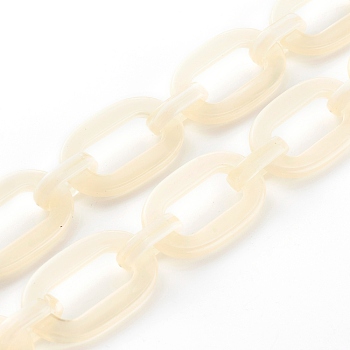 Handmade Acrylic Cable Chains, Wheat, 36.5x21x3.5mm, about 39.37 inch(1m)/strand