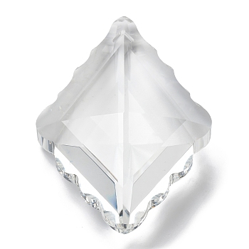 Transparent Glass Pendants, Faceted, Rhombus, for Chandelier Crystal Hanging Pendants, Clear, 73x52x23mm, Hole: 1.8mm