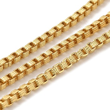 Rack Plating Brass Chains, Long-Lasting, Lead Free & Cadmium Free, Real 18K Gold Plated, 3x3x3mm