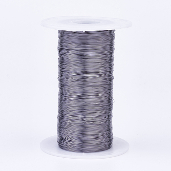 Eco-Friendly Round Copper Wire, Copper Beading Wire for Jewelry Making, Long-Lasting Plated, Gunmetal, 26 Gauge, 0.4mm, about 1706.03 Feet(520m)/500g