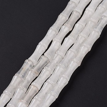 Natural White Jade Beads Strands, Bamboo Stick, 12.5x5.5mm, Hole: 1mm, about 31pcs/strand, 15.75 inch(40cm)
