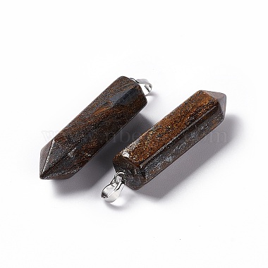 Natural Bronzite Double Terminated Pointed Pendants(G-G926-01P-14)-3