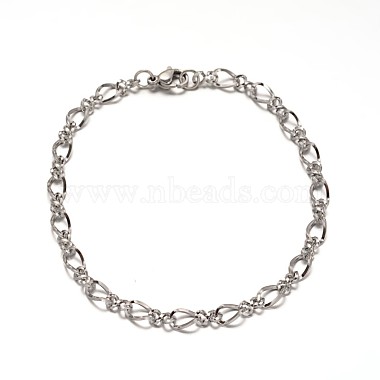 304 Stainless Steel Figaro Chain Bracelets(BJEW-L531-06P)-2