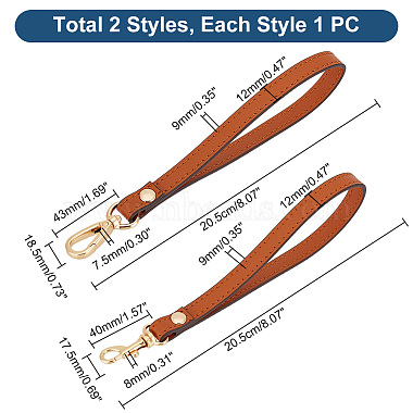 Elite 2Pcs 2 Style Leather Bag Wristlet Straps(FIND-PH0017-27B)-2