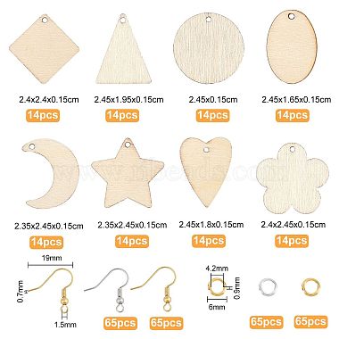 DIY Wood Dangle Earring Making Kits(DIY-NB0005-50)-5