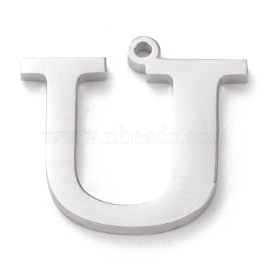 304 pendentif lettre en acier inoxydable sertis strass(X-STAS-J028-01U)-2
