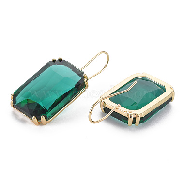 Faceted Rectangle Glass Dangle Earrings(EJEW-Q021-002)-3
