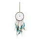 Iron Synthetic Turquoise Woven Web/Net with Feather Pendant Decorations(AJEW-B016-02)-1