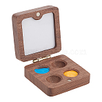 Wood Watercolor Paints Tins Box, Painting Storage Box, For Art Painting Paints Storage Container, Square, Sienna, 43x43.5x17.5mm, Inner Diameter: 12mm(AJEW-WH0542-84A)