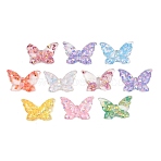 Transparent Resin & Paillette Cabochons, Butterfly Shapes, Mixed Color, 20x31x6mm(RESI-B048-05)