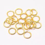 Brass Jump Rings, Open Jump Rings, Cadmium Free & Nickel Free & Lead Free, Real 18K Gold Plated, 22 Gauge, 5x0.64mm, Inner Diameter: 3.9mm, about 1204pcs/100g(KK-G277-5mm-G-NR)