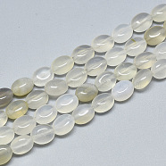 Natural White Agate Beads Strands, Oval, 8x6x4mm, Hole: 1mm, about 49~50pcs/strand, 14.5 inch~14.7 inch(G-S357-B10)