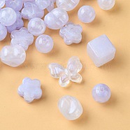 Opaque Acrylic Beads, Glitter Beads, Mixed Shapes, Lilac, 10.5~17x11~20x5.5~13.5mm, Hole: 1.6~3mm(OACR-YW0001-73H)