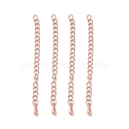 304 Stainless Steel Chain Extender, Soldered Chains, Rose Gold, 55~63x3mm(STAS-H558-22RG)