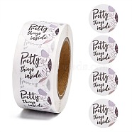 Pretty Things Inside Stickers, Adhesive Roll Sticker Labels, for Envelopes, Bubble Mailers and Bags, Mixed Color, 25mm, 500pcs/roll(X-DIY-M005-C08)