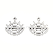 201 Stainless Steel Pendants, Outline Charms, Eye, Stainless Steel Color, 16x15.5x1mm, Hole: 1.4mm(STAS-N091-159P)
