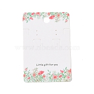 Rectangle Floral Paper Jewelry Display Cards with Hanging Hole, for Earring & Necklace Display, Tomato, 9x6x0.05cm, Hole: 1mm(CDIS-C004-08B)