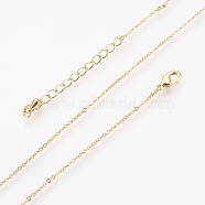 Brass Cable Chain Necklaces, with Lobster Claw Clasp, Real 18K Gold Plated, 17.51 inch(44.5cm)(X-MAK-P011-01G)