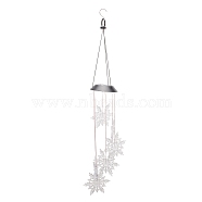 LED Solar Powered Snowflake Wind Chime, Waterproof, with Resin and Iron Findings, for Outdoor, Garden, Yard, Festival Decoration, Christmas Theme, Clear, 820mm(HJEW-I009-06)