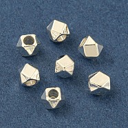 Rack Plating Brass Spacer Beads, Long-Lasting Plated, Cadmium Free & Lead Free, Polygon, Silver, 3x3mm, Hole: 1.7mm(FIND-T071-03S-B-RS)