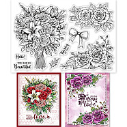 Custom PVC Plastic Clear Stamps, for DIY Scrapbooking, Photo Album Decorative, Cards Making, June Rose, 160x110x3mm(DIY-WH0448-0358)