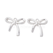 Alloy Beads, Long-Lasting Plated, Bowknot, Silver, 23.5x25x2mm, Hole: 2mm(FIND-B029-52S)