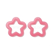 Imitation Jelly Acrylic Pendants, Star, Hot Pink, 28.5x29.5x4mm, Hole: 1.8mm, about 340Pcs/500G(MACR-M042-01G)