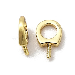 Rack Plating Brass Pendant Bails, Peg Bails, for Half Drilled Beads, Cadmium Free & Lead Free, Long-Lasting Plated, Ring, Real 18K Gold Plated, 8x5x2mm, Hole: 3mm, Pin: 1mm(KK-S397-19A-G)