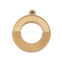 Ion Plating(IP) 304 Stainless Steel Charms, Round Ring Charm, Real 18K Gold Plated, 17.5x15.5x1.5mm, Hole: 1.2mm(STAS-U019-17G)