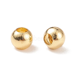 Rack Plating Brass Spacer Beads, Long-Lasting Plated, Round, Real 18K Gold Plated, 3x2.7mm, Hole: 1.5mm(A-KK-L155-22MG)