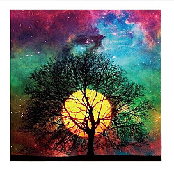 DIY 5D Tree of Life Pattern Canvas Diamond Painting Kits, with Resin Rhinestones, Sticky Pen, Tray Plate, Glue Clay, for Home Wall Decor Full Drill Diamond Art Gift, Tree of Life Pattern, 30x29.7x0.03cm(DIY-C021-27)