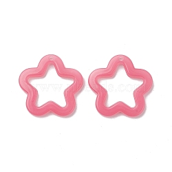 Imitation Jelly Acrylic Pendants, Star, Hot Pink, 28.5x29.5x4mm, Hole: 1.8mm, about 340Pcs/500G(MACR-M042-01G)