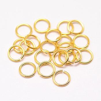Brass Jump Rings, Open Jump Rings, Cadmium Free & Nickel Free & Lead Free, Real 18K Gold Plated, 22 Gauge, 5x0.64mm, Inner Diameter: 3.9mm, about 1204pcs/100g