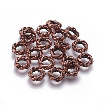 CCB Plastic Linking Rings, Twisted Ring, Red Copper, 10.5x3.5mm, Hole: 5mm