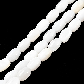 Natural Freshwater Shell Beads Strands, Oval, Seashell Color, 7x5mm, Hole: 0.9mm, about 55pcs/strand, 14.96~15.55''(38~39.5cm)