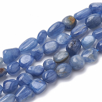 Natural Kyanite/Cyanite/Disthene Beads Strands, Tumbled Stone, Nuggets, 6~11x5~7x3~5mm, Hole: 1mm, about 51pcs/strand, 15.7 inch
