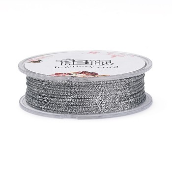 Polyester Metallic Thread, Gray, 1mm, about 32.8 yards(30m)/roll