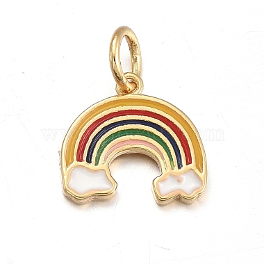 Golden Colorful Rainbow Brass+Enamel Charms