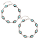 2Pcs Acrylic Imitation Turquoise Oval Link Chain Anklet(AJEW-AN0001-04)-1