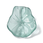 Transparent Glass Beads Caps, Lotus Leaf, Cadet Blue, 21.5x18.5x5.5mm, Hole: 1.4mm(GLAA-A011-06B)