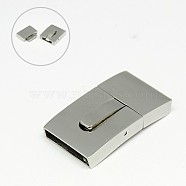 304 Stainless Steel Bayonet Clasps, Rectangle, 30x16x6mm, Hole: 3x15mm(STAS-I011-21)
